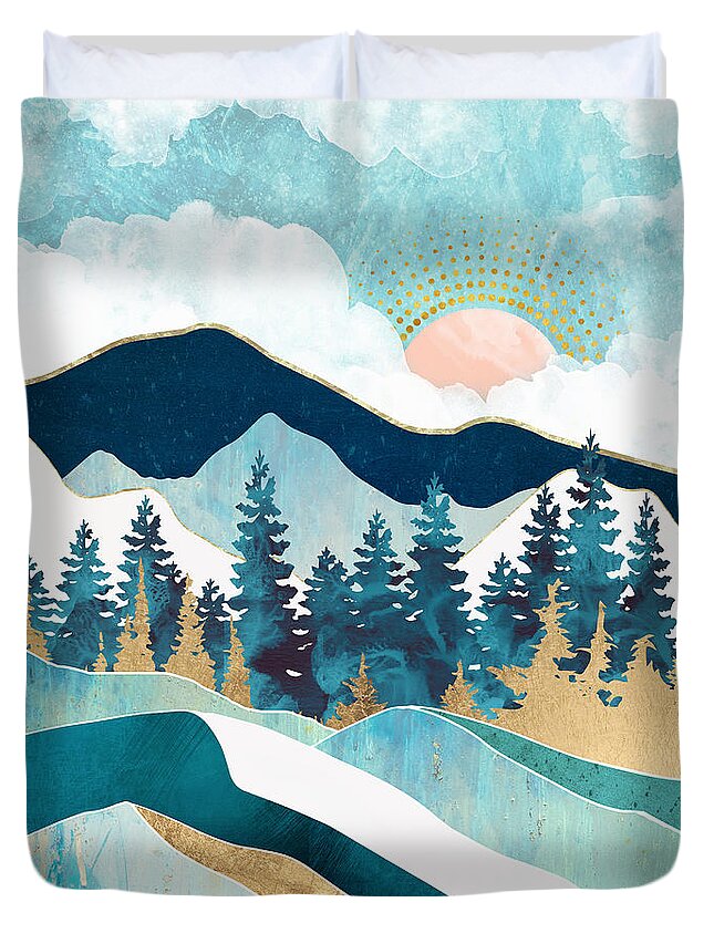 Summer Duvet Cover featuring the digital art Summer Forest by Spacefrog Designs