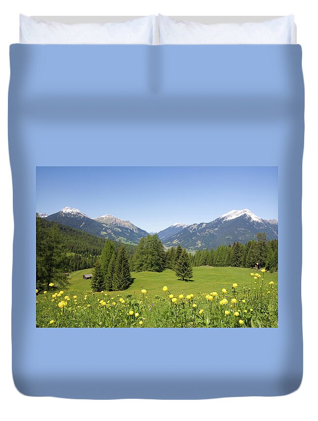 Scenics Duvet Cover featuring the photograph Summer Meadow by Wingmar