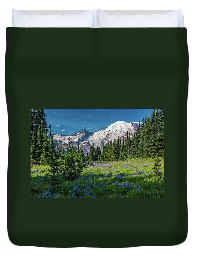 Scenics Duvet Cover featuring the photograph Summer On Mount Rainier by Karlsjohnson.com