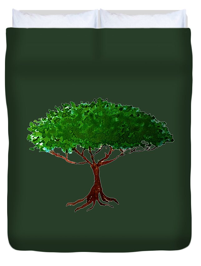 Summer Duvet Cover featuring the painting Summer Tree Watercolor with Transparent Background by Delynn Addams