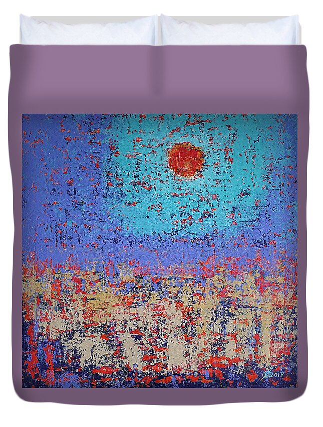 Tidepool Duvet Cover featuring the painting Summertide original painting by Sol Luckman