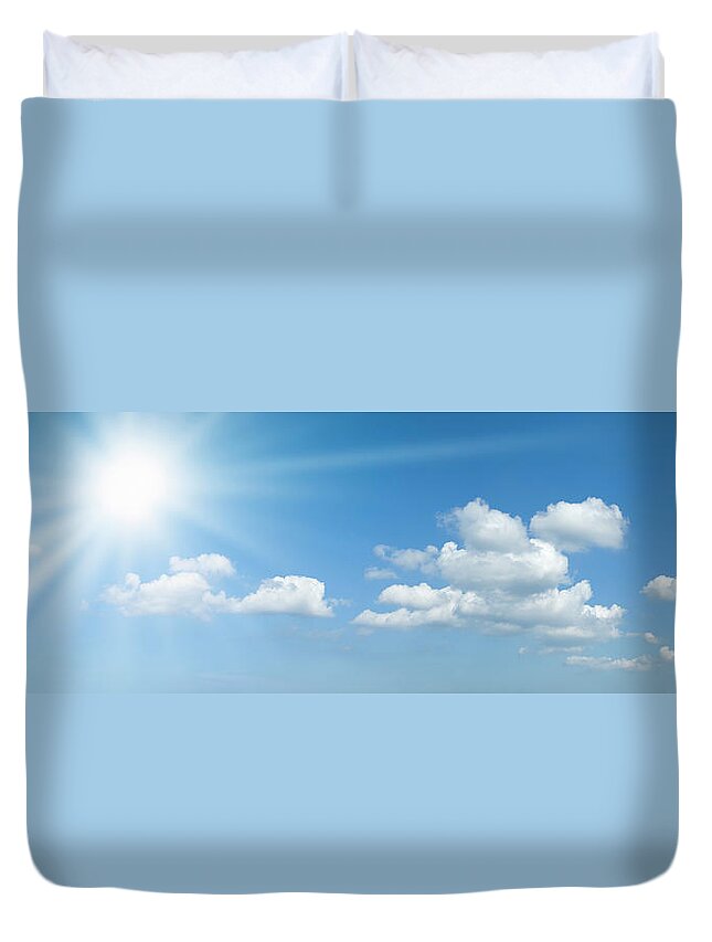 Scenics Duvet Cover featuring the photograph Sun And Clouds by Jacobh