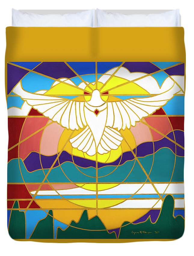 Healing Duvet Cover featuring the painting Sun will Rise With Healing by Lynn Hansen