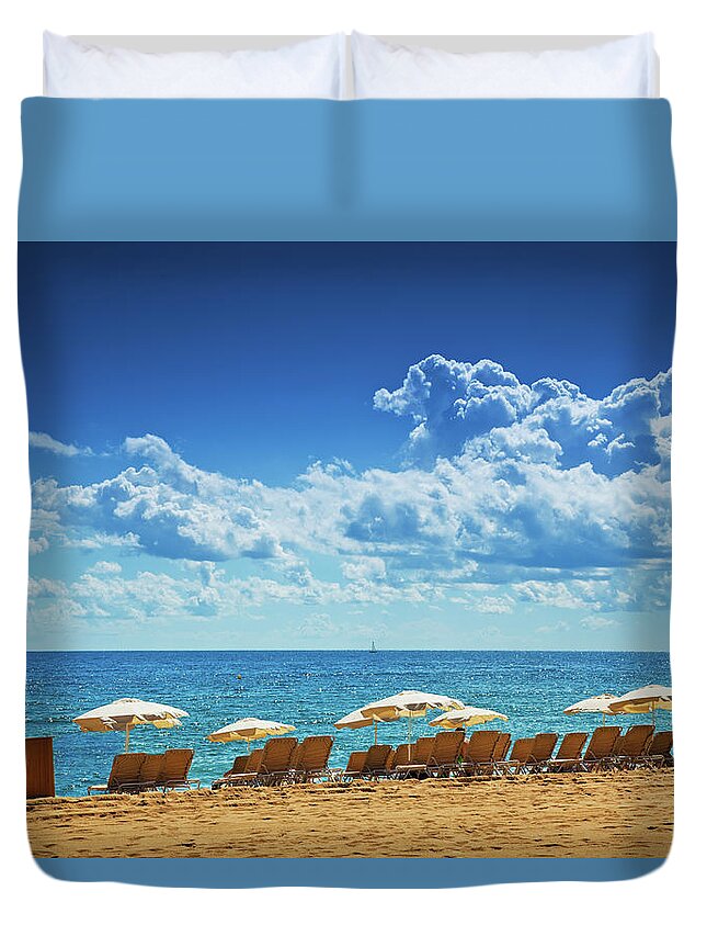 Catalonia Duvet Cover featuring the photograph Sunbathing by Nikada
