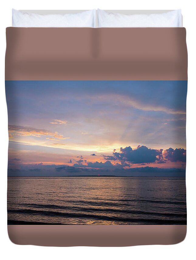 Ala Duvet Cover featuring the photograph Sundown on the Gulf of Mexico by James-Allen
