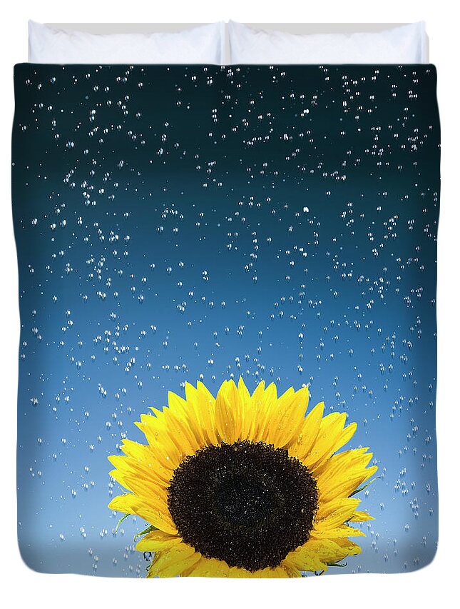 Purity Duvet Cover featuring the photograph Sunflower by Pier