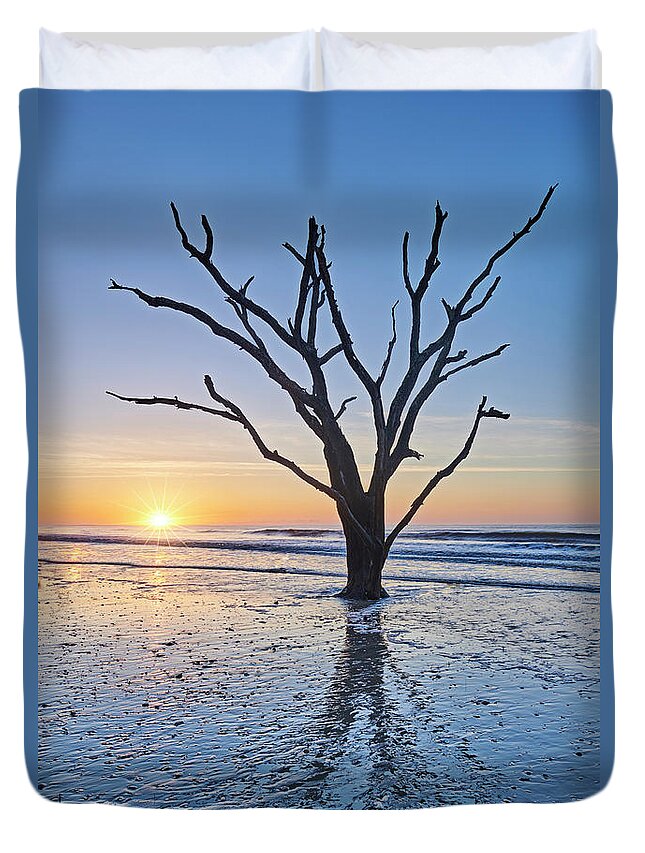 Nature Duvet Cover featuring the photograph Sunrise at Botany Bay by Jon Glaser