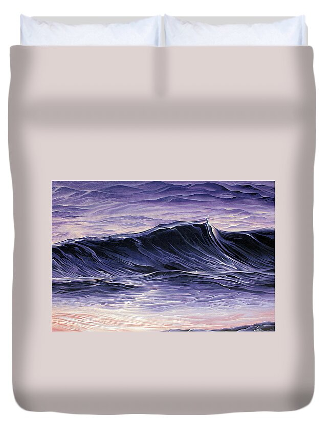 Acrylic Duvet Cover featuring the painting Days End by William Love