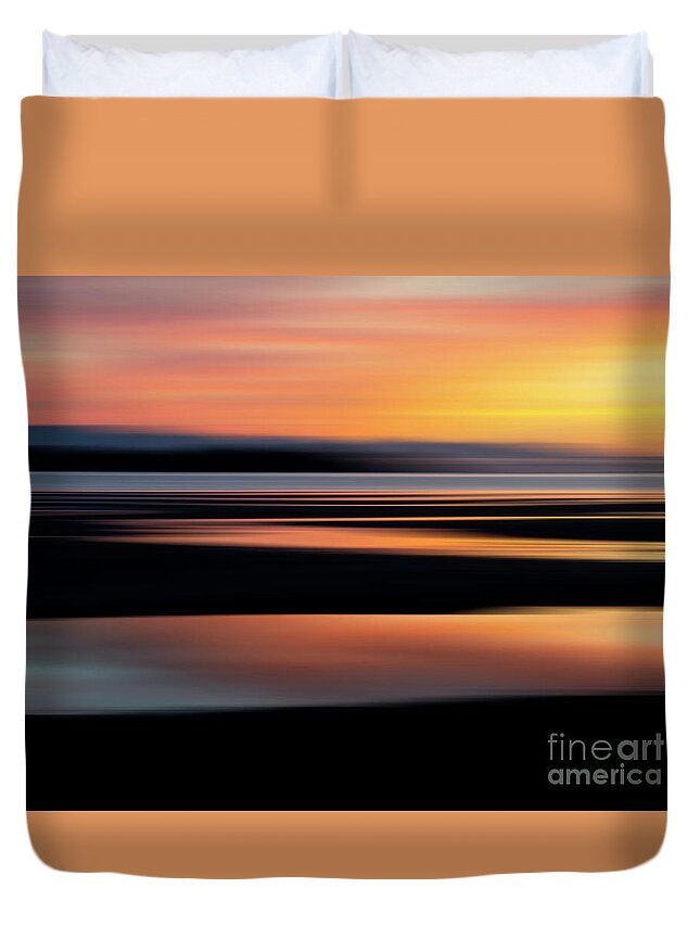 Rathtrevor Beach Sunrise Abstract Duvet Cover featuring the photograph Sunrise Surprise Rathtrevor Beach 2 by Bob Christopher