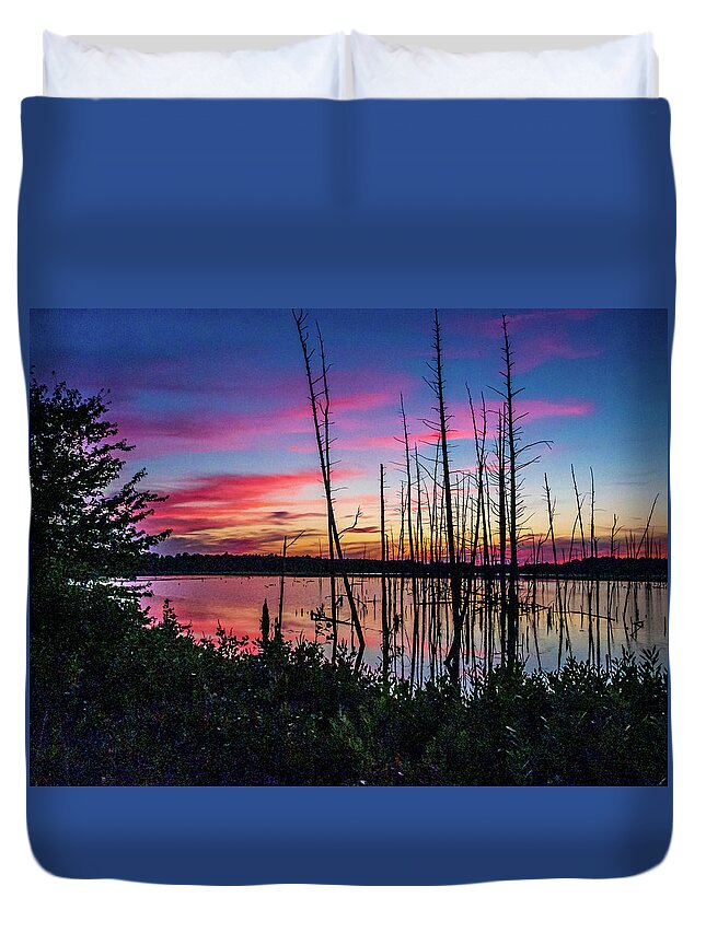 Frankin Duvet Cover featuring the photograph Sunset at Frankin Parker by Louis Dallara