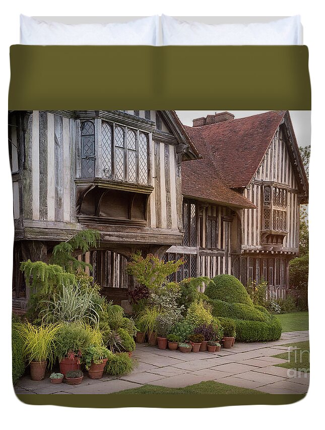 Great Dixter Duvet Cover featuring the photograph Sunset at Great Dixter House and Gardens by Perry Rodriguez