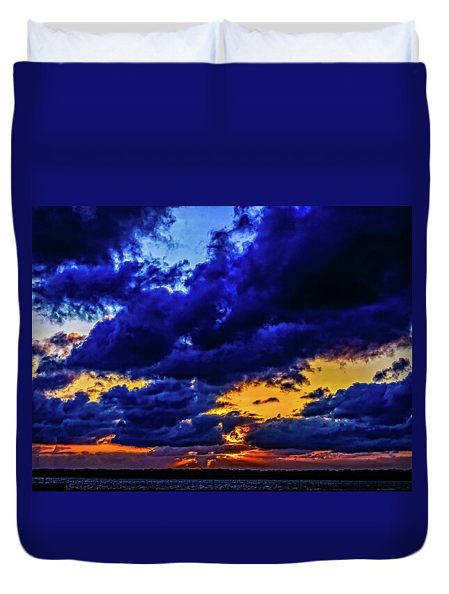 Fl Duvet Cover featuring the photograph Sunset in St. Petersburg by Louis Dallara