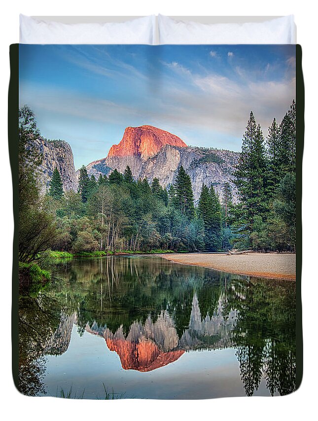 Tranquility Duvet Cover featuring the photograph Sunset On Half Dome In Yosemite by Mimi Ditchie Photography