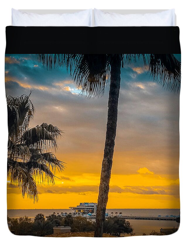 Sunset Duvet Cover featuring the photograph Sunset on the Island by Pheasant Run Gallery