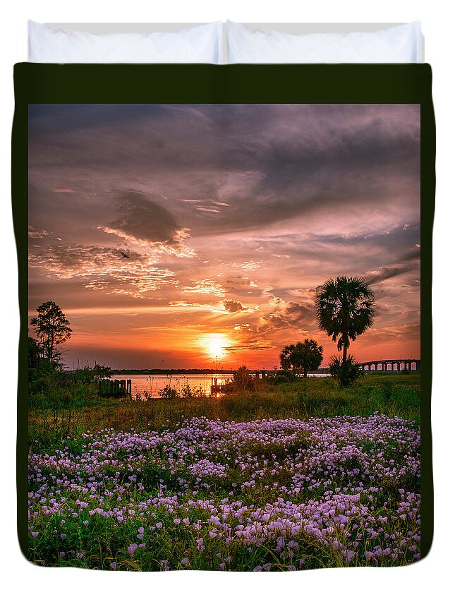 Bay Duvet Cover featuring the photograph Sunset Over The Bay by JASawyer Imaging