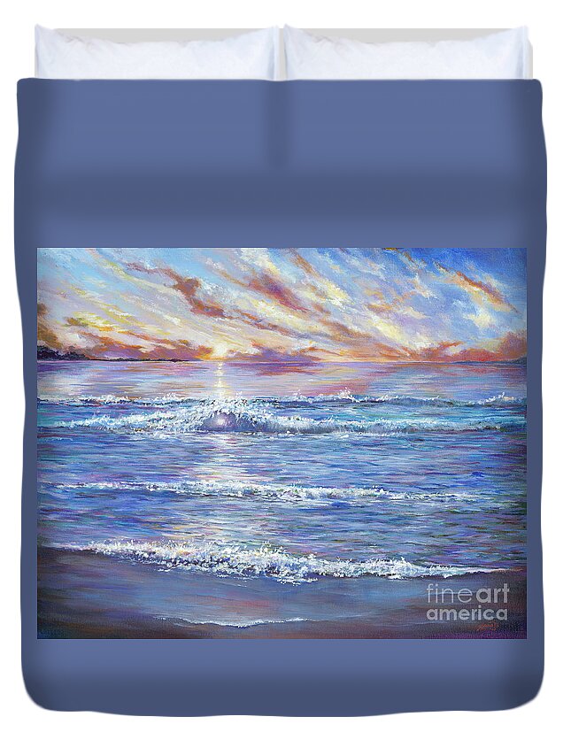 Navigation Duvet Cover featuring the painting SunShine by AnnaJo Vahle