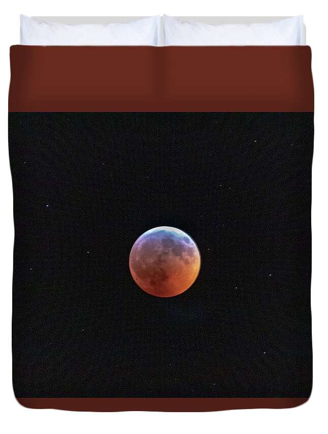 Moon Duvet Cover featuring the photograph Super Moon Eclipse by Natural Vista Photo