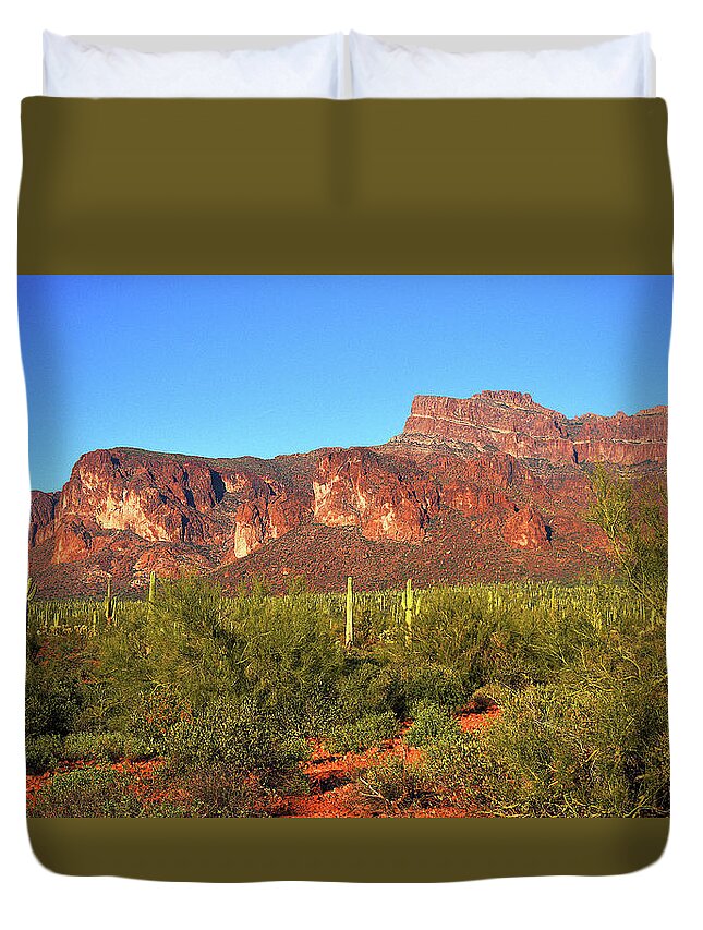 Superstition Mountains Duvet Cover featuring the photograph Superstitious Afternoon by Chance Kafka
