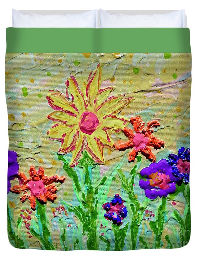 Sweet Things Duvet Cover featuring the painting Sweet Things by Jacqueline Athmann