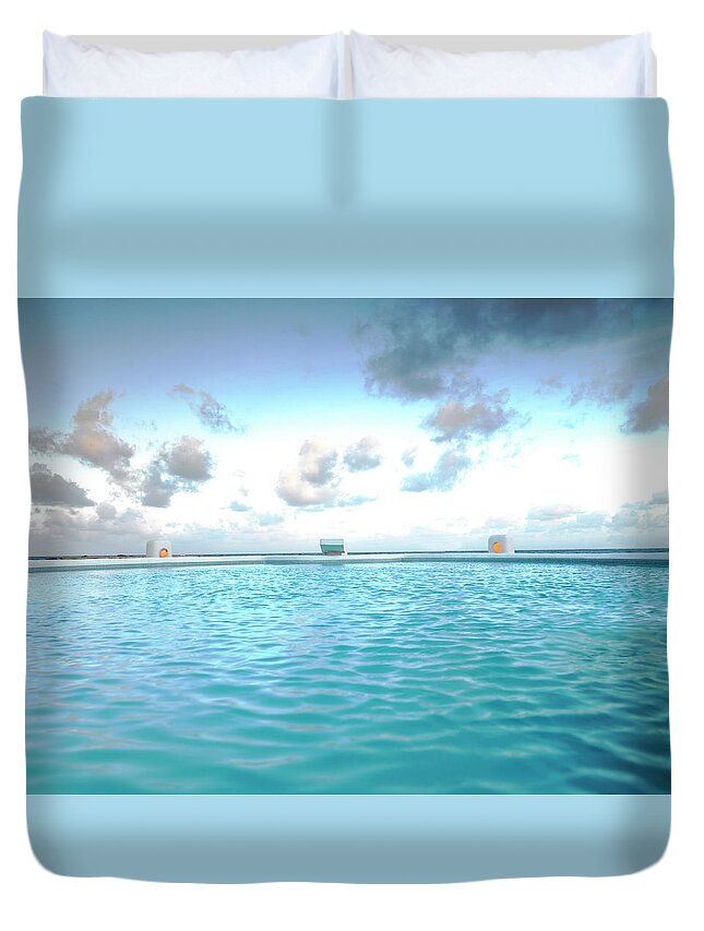 Swimming Pool Duvet Cover featuring the photograph Swimming Pool by Gary John Norman