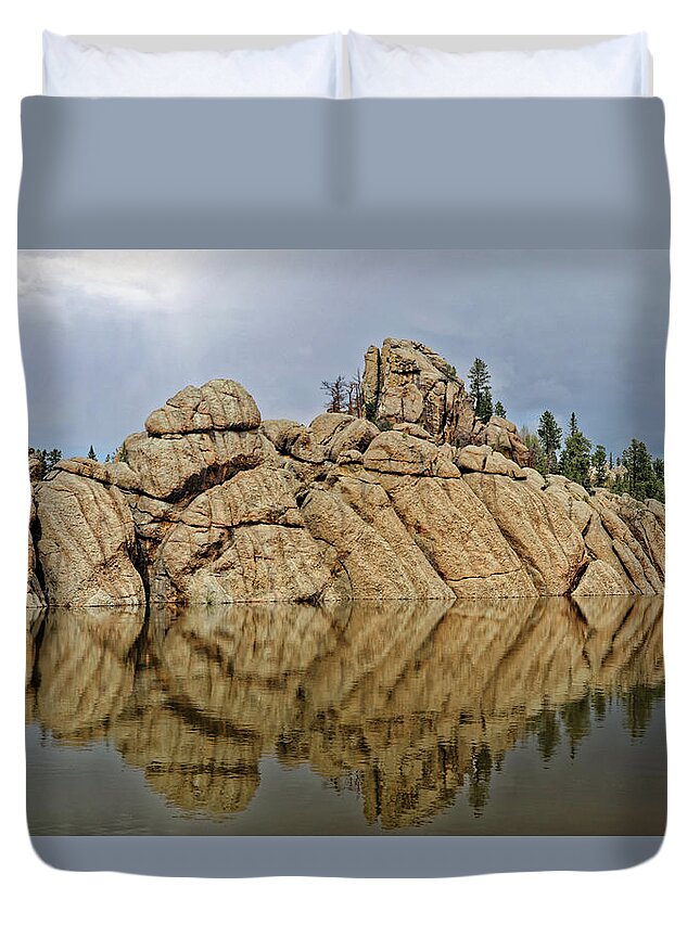 Sylvan Lake Duvet Cover featuring the photograph Sylvan Lake Reflection by Doolittle Photography and Art