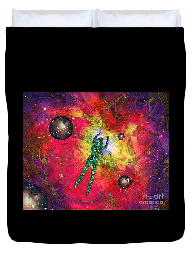 Synchronicity Duvet Cover featuring the mixed media Synchronicity by Diamante Lavendar