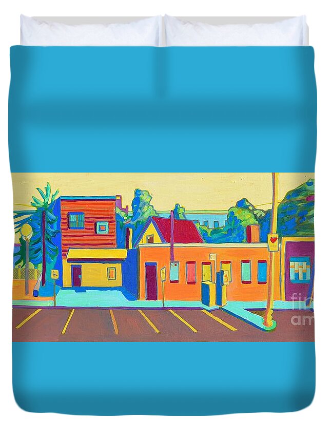 Taft Duvet Cover featuring the painting Taft Hill Road by Debra Bretton Robinson