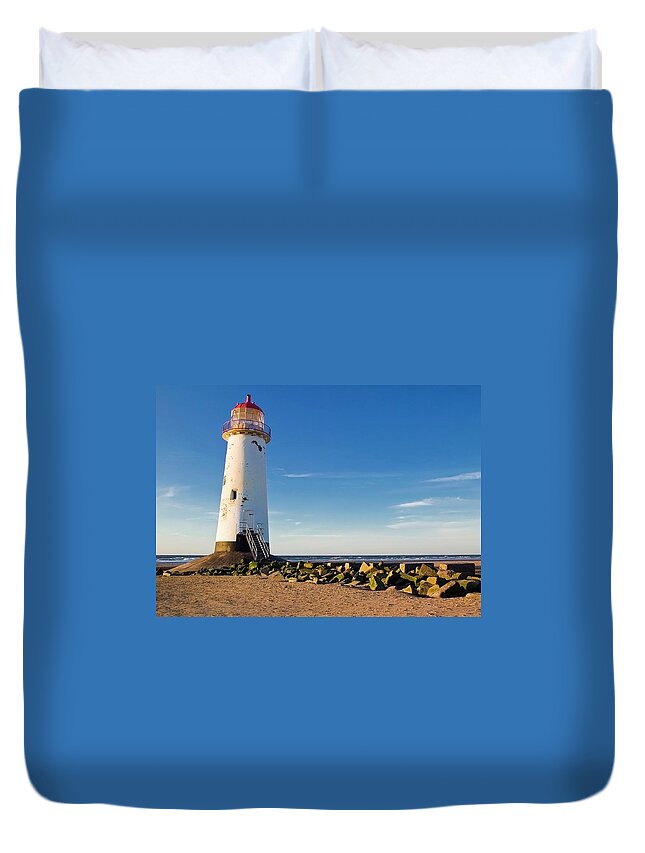 Tranquility Duvet Cover featuring the photograph Talacre Lighthouse, North Wales by Peter J Bailey
