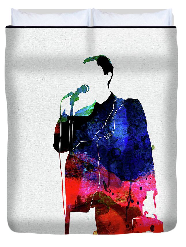 Talking Heads Duvet Cover featuring the digital art Talking Heads Watercolor by Naxart Studio