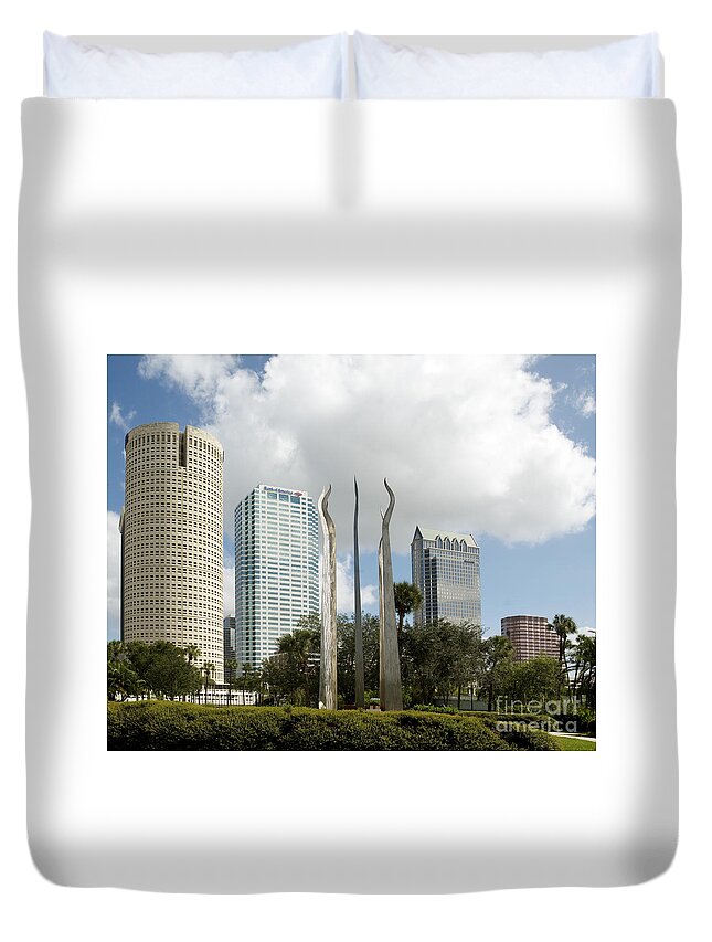 2007 Duvet Cover featuring the photograph Tampa Skyline, 2007 by Carol Highsmith