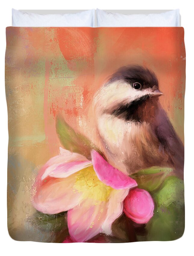Colorful Duvet Cover featuring the painting Taste of Spring by Jai Johnson