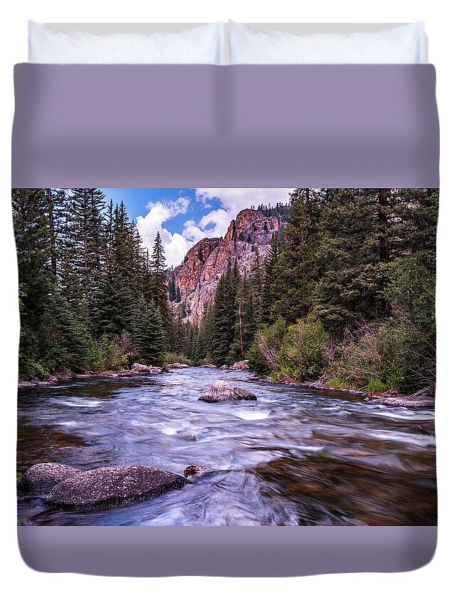 Almont Duvet Cover featuring the photograph Taylor River by Brenda Jacobs
