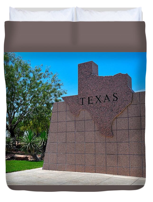 Texas Duvet Cover featuring the photograph Texas State Shape by Chance Kafka
