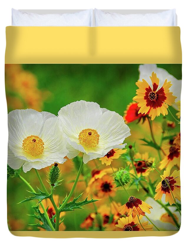 Texas Wildflowers Duvet Cover featuring the photograph Texas Wildflowers by Lynn Bauer