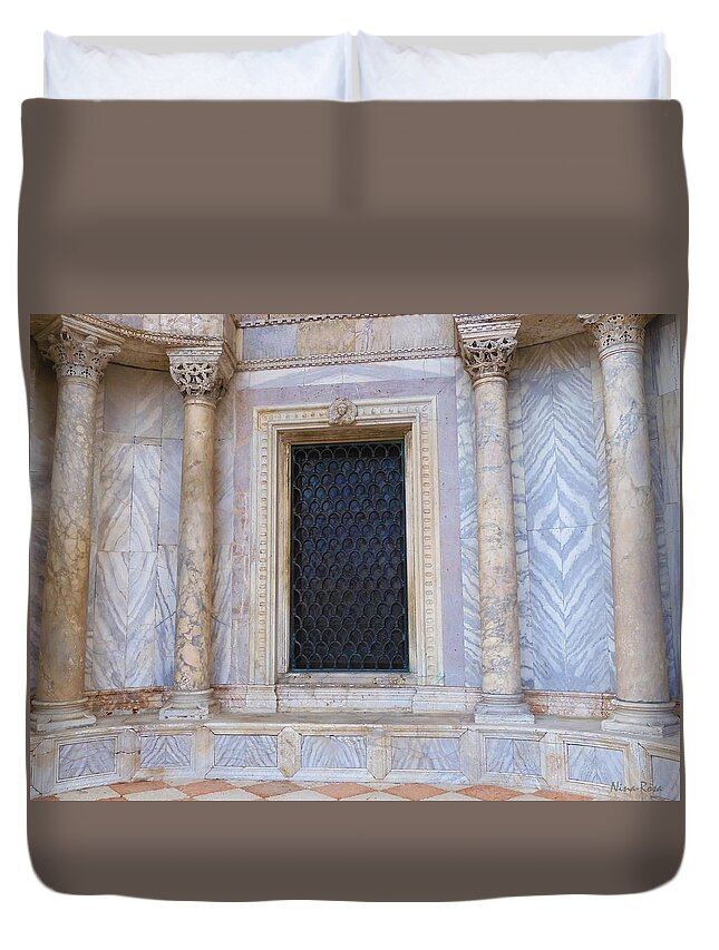 Water Duvet Cover featuring the photograph Textures at St.Mark's Basilica by Nina-Rosa Dudy