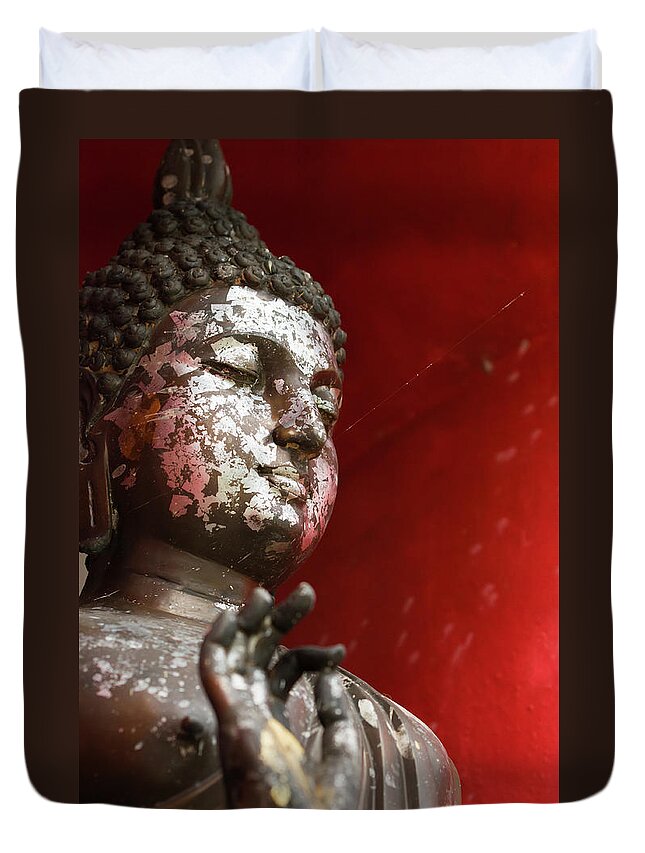 Statue Duvet Cover featuring the photograph Thai Buddha Image by Matt Davies Noseyfly@yahoo.com