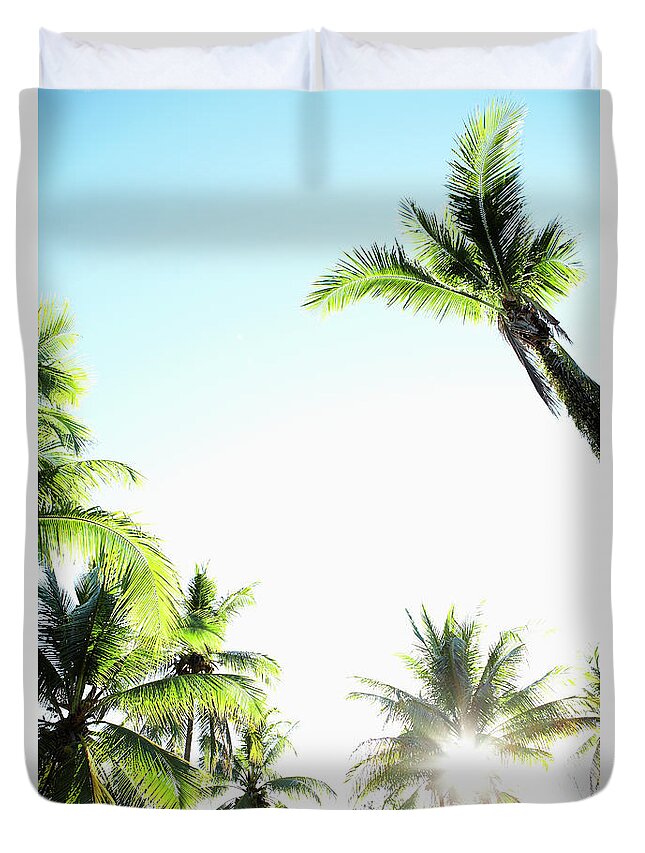 Tranquility Duvet Cover featuring the photograph Thailand, Low Angle View Of Backlit by blavarg, Susanna