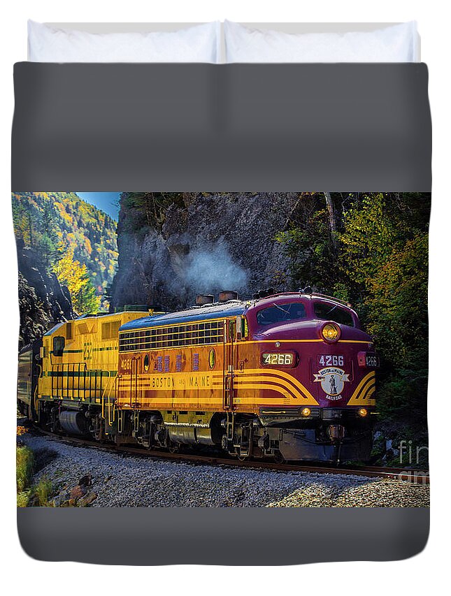 New England Duvet Cover featuring the photograph The 4266 coming through The Gateway by New England Photography
