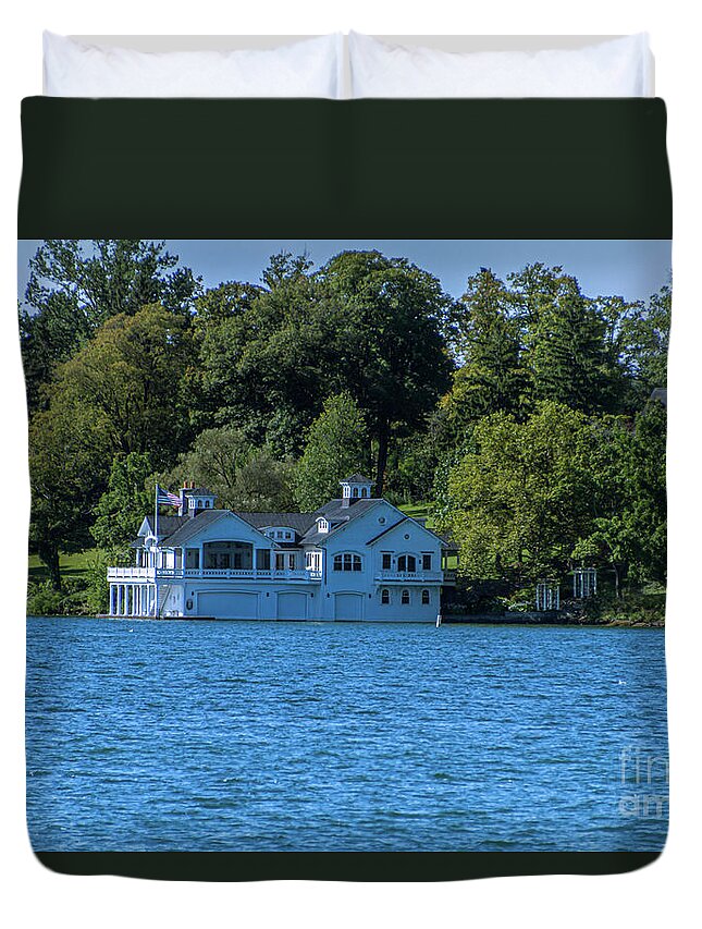 Boathouse Duvet Cover featuring the photograph The Boathouse by William Norton