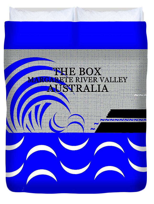 The Box Margarete River Valley Australia Duvet Cover featuring the digital art The Box Australia surfing by David Lee Thompson