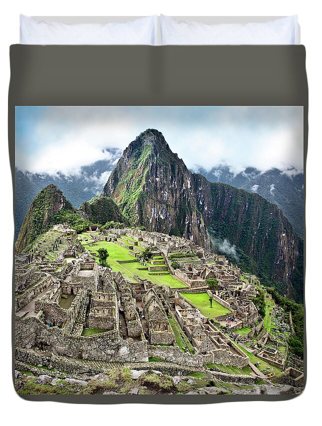Machu Picchu Duvet Cover featuring the photograph The Classic Shot Of Machu Picchu by Nicolamargaret