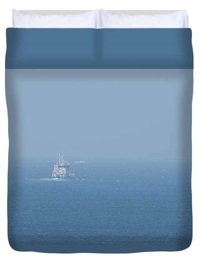 Sweden Duvet Cover featuring the pyrography The Coast Guard by Magnus Haellquist
