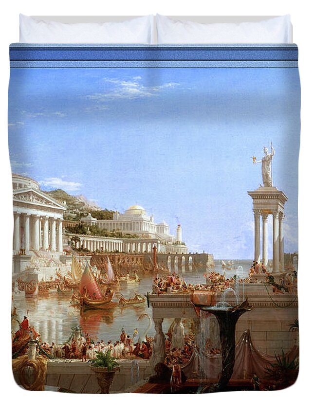 The Consummation Of Empire Duvet Cover featuring the painting The Consummation of Empire by Thomas Cole by Rolando Burbon