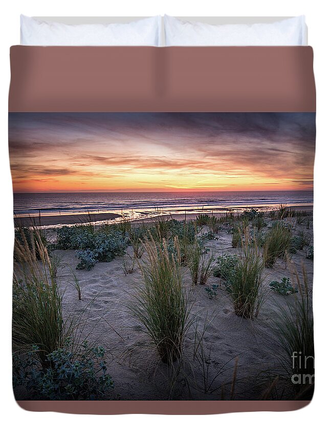 Natural Landscape Duvet Cover featuring the photograph The Dunes In The Sunset Light by Hannes Cmarits