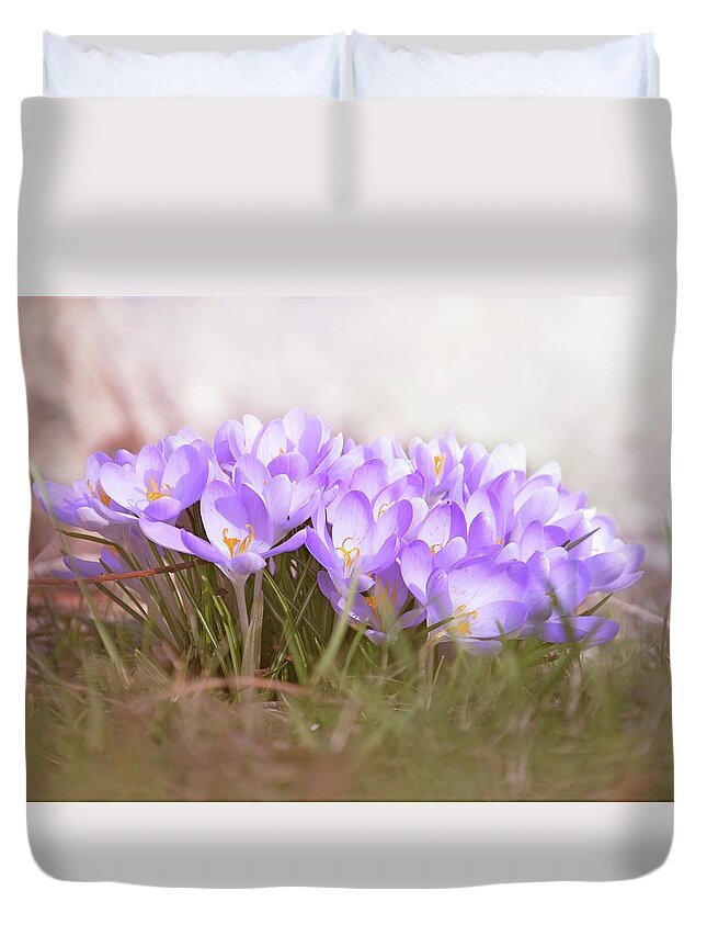 Crocus Duvet Cover featuring the photograph The Earth Blooms 2 by Jaroslav Buna