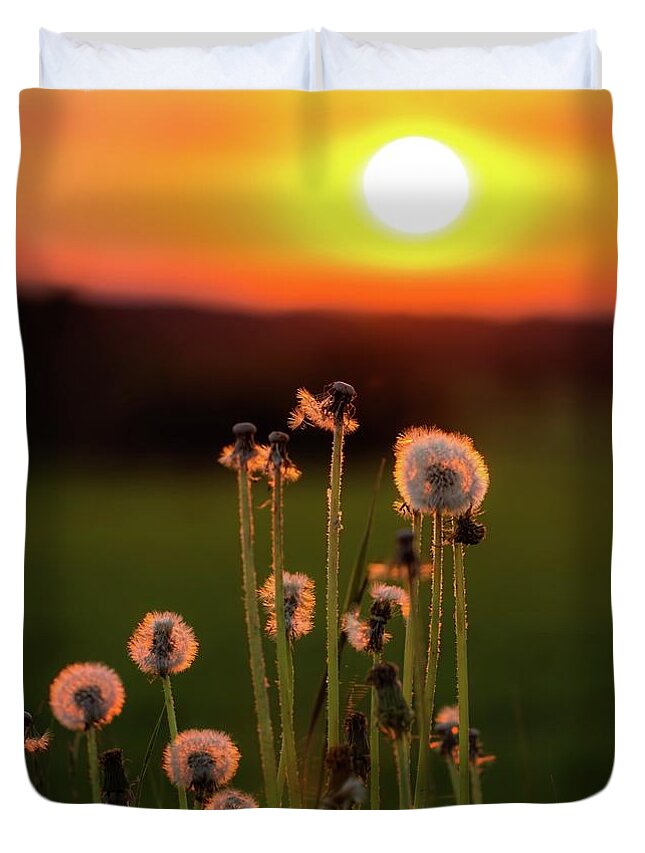 Sunset Duvet Cover featuring the photograph The eye of an sunset by Rose-Marie Karlsen