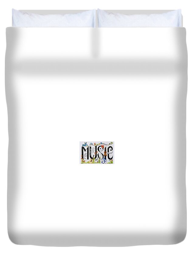Music Duvet Cover featuring the painting The Gift by Cheryl Wallace