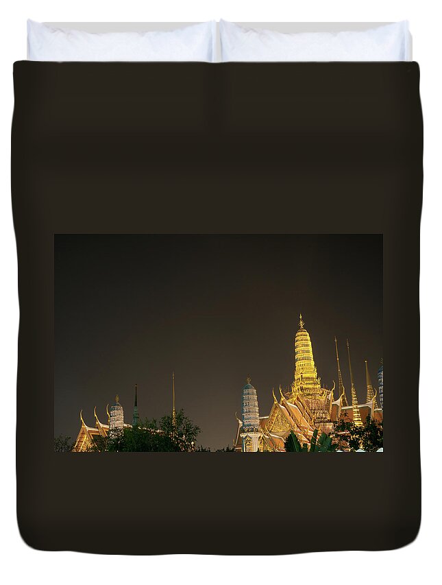 Southeast Asia Duvet Cover featuring the photograph The Grand Palace In Bangkok, Thailand by Tbradford