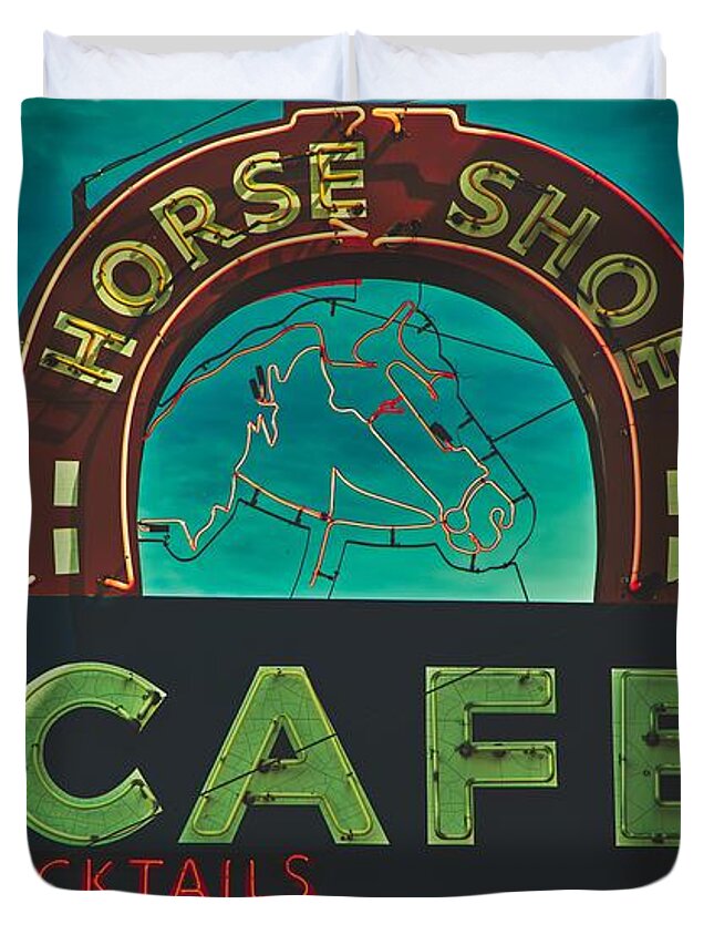 Horse Shoe Cafe Duvet Cover featuring the photograph The Horse Shoe Cafe by Mountain Dreams