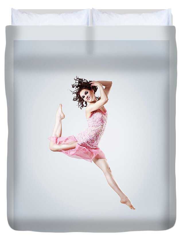 Ballet Dancer Duvet Cover featuring the photograph The Jumping by Kristinagreke